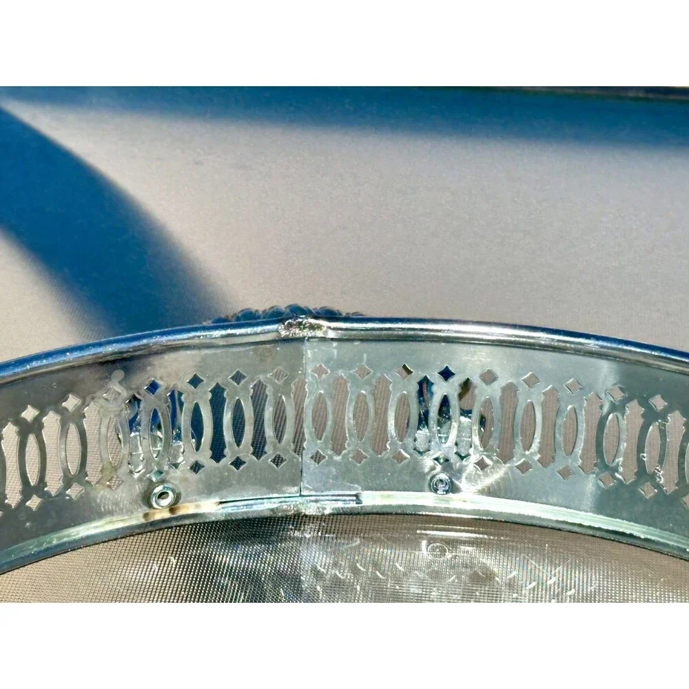 International Silver Co Silver Plated Ring Pie Holder Anchor Hocking Glass Dish